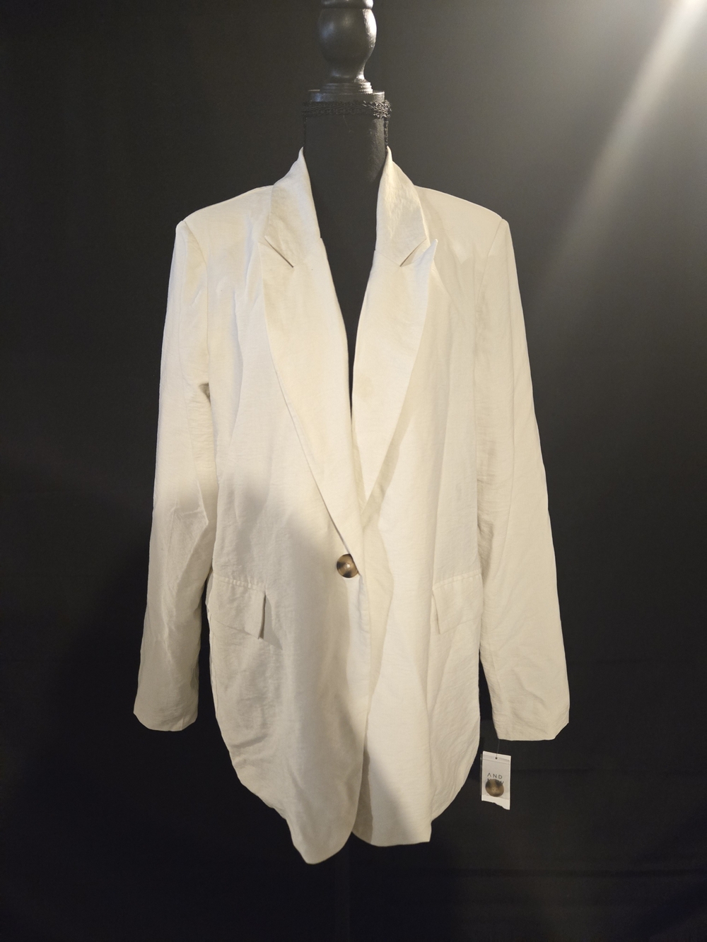 Off White Single-Button Women's Blazer - Washable. Relaxed Tailored Silhouette